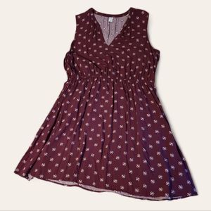 Old Navy Maroon floral print sleeveless dress